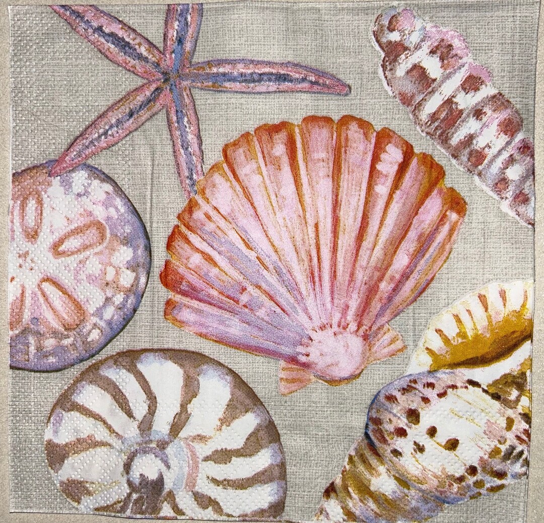 Shell Paper Napkins Seashells Paper Napkin - Etsy