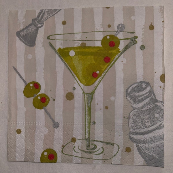 Cocktail paper napkin martini and old fashion