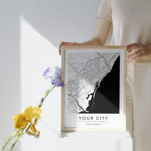 Impresión personalizada del mapa de la ciudad Personalizar el arte de la pared Mapa de la ciudad Arte de la pared Chicago Arte de la pared Mapa de Filadelfia Cartel de inauguración de la casa Mapa del mundo Arte de la pared detallado