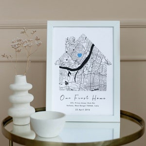Benutzerdefinierte Karte Druck Paar Wohnung Dekor Druck Wand Kunst Wohnung Erwärmung Geschenk Neue Hauseigentümer Geschenk für Paare, die alles haben