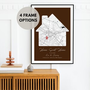 Stampa mappa personalizzata Arte da parete incorniciata Regalo per l'inaugurazione della casa Ornamento per la nuova casa Regalo per il proprietario della nuova casa Decorazione della parete per la nuova casa Primo Natale nella nuova casa
