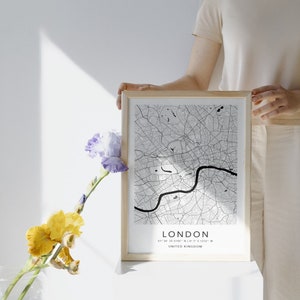 Londen Print Wall Art Londen Poster Print Londen Kaart Print Londen Wall Art Kerst afdrukbaar cadeau voor stiefvader Cadeau voor schoonmoeder Cadeau