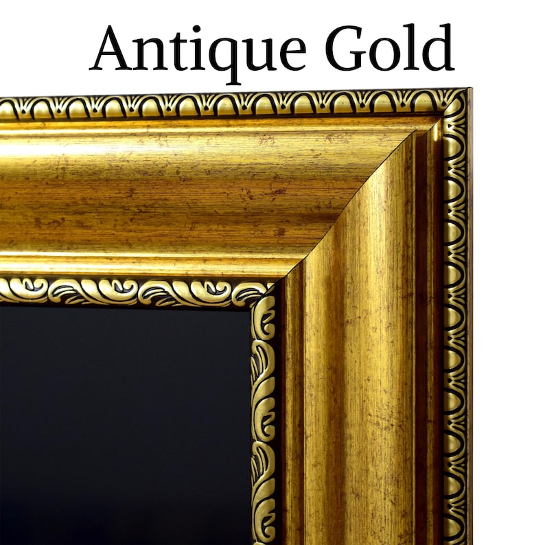 Antique Gold TV Frame for Samsung The Frame, Custom Bezel, PS Material, Sizes 32 to 85 inch, Vintage Look