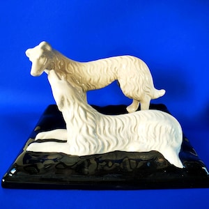 Vintage Russian Greyhound Dog Figurine Porcelain Dog Figurine Large Figurine Animal Figurine Dog Lover Gift White Dogs Collectible Figurines