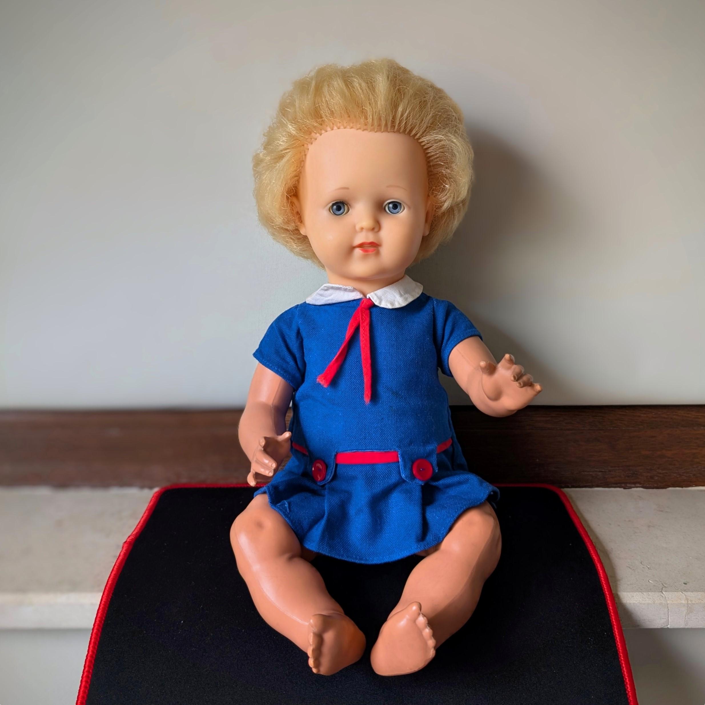 Vintage German Doll, Doll from West Germany, Doll with Closing Eyes, Vintage Doll from 1970s, Vintage Collectible German Doll, Doll as Gift