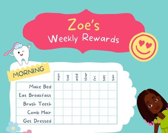 Girly Reward Chart, editable