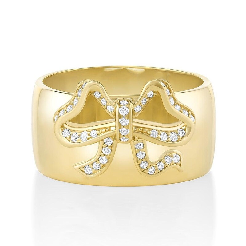 Ring Ribbon Top 14k Wide Ribbon Ring - Etsy