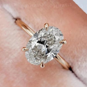 2.50 CT Oval Cut Moissanite Engagement Ring, 14K Solid Gold Anniversary Gift Ring, Oval Hidden Halo Promise Ring For Women, Handmade Jewelry