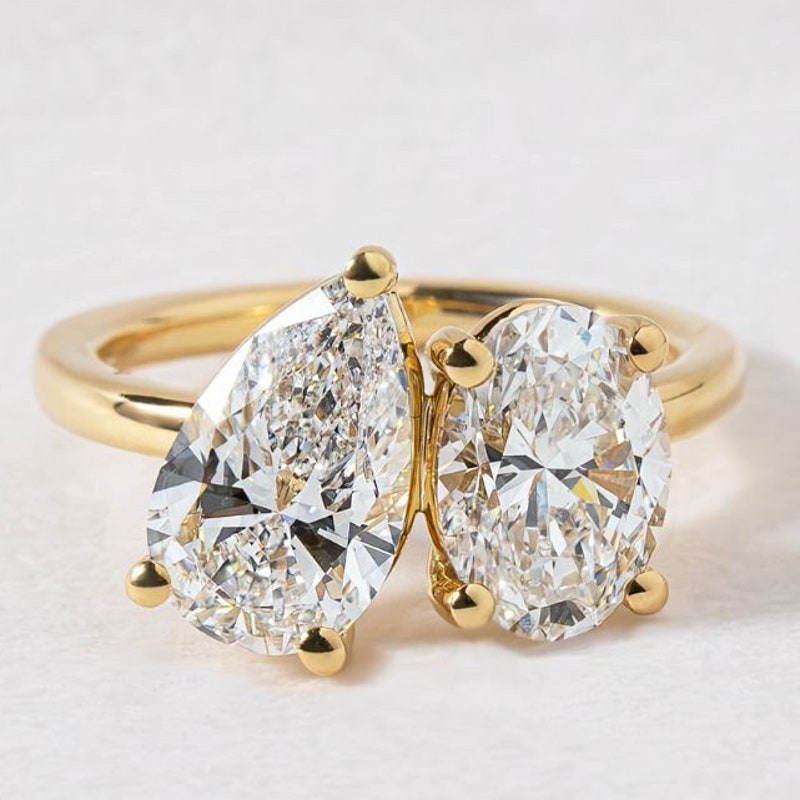 Two Stone Engagement Ring Etsy