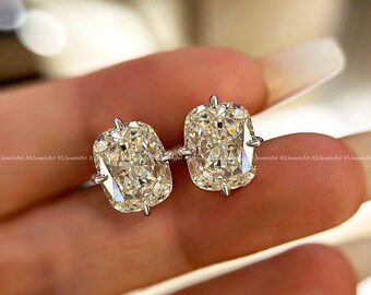 4.02TCW Cushion Cut Lab Grown Diamond Studs, Solitaire Earrings, Prong Set Wedding Studs, Dazzling Earrings For Anniversary Gift