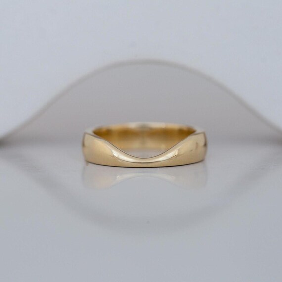 6mm Wide Minimalist Cuff Band Ring - 18K Gold Plated Stainless Steel Stacking Ring (Silver, Size 8)