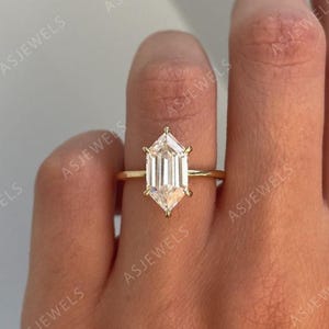 2.75 Carat Dutch Marquise Step Cut Moissanite Solitaire Ring, Dainty Engagement Ring For Her, Moissanite Bridal Set Ring, Proposal Ring