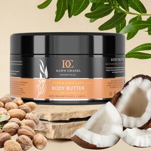 Shea Coco Luxe Body Butter – Whipped Moisture Cream with Cocoa, Mango & Chamomile | Silky Glow for Dry, Sensitive Skin