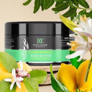Lemon Blossom Luxury Body Butter – Brightening Moisturizer with Ceramides, Lemongrass & Cactus Extract | Glow-Boosting Skincare