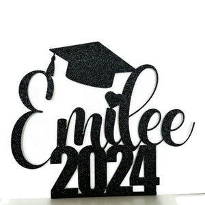 Personalized Graduation Cake Topper 2024 | Customised Grad Cap Decoration Gifts | Customized Commencement, Personalised Decor Class of 2024