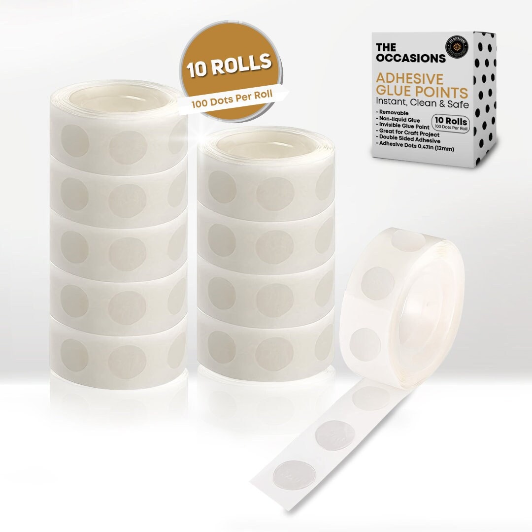 10 Rolls Balloon Point Tape Transparent Removable Wall Ceiling Balloon Glue  Safe