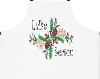 Lefse Season White Apron, lefse apron, Norwegian cookware, Norwegian, Scandinavian Norway, Christmas