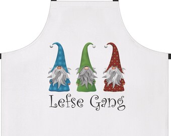 Lefse Gang Apron: Norwegian Gnomes, Scandinavian Christmas