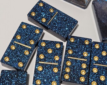 Handcrafted Resin Domino Set – Double Six (28 Tiles)