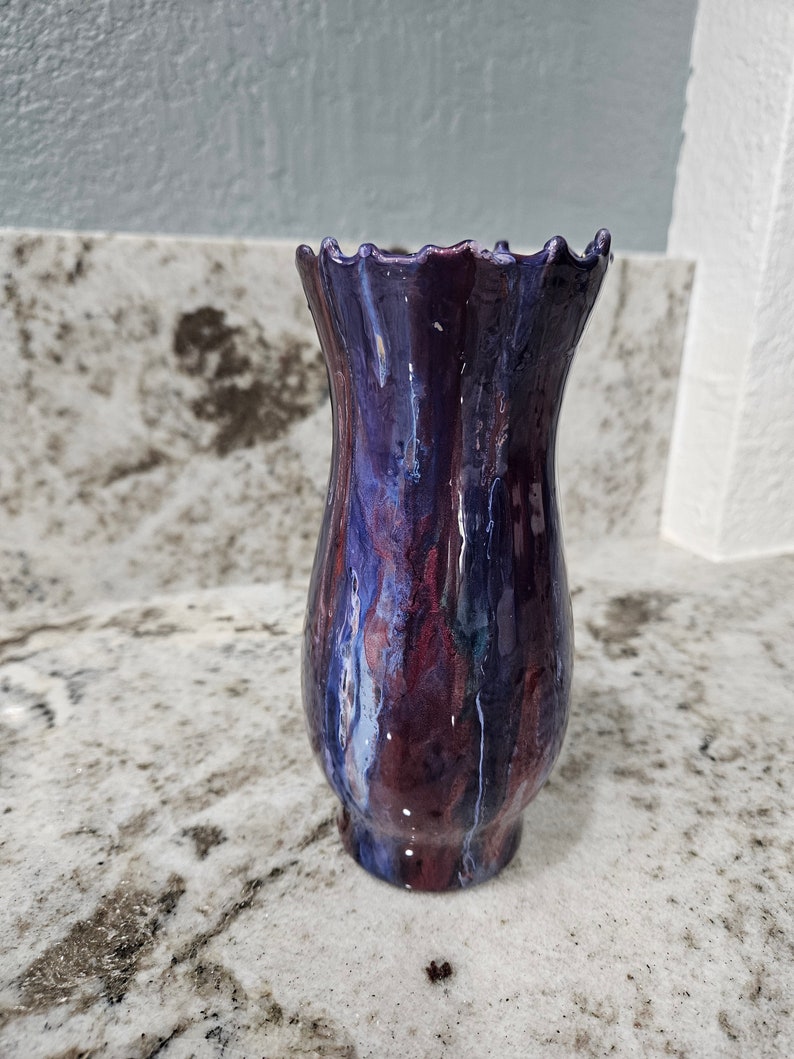 Alcohol Ink Epoxy Resin Glass Vase Etsy