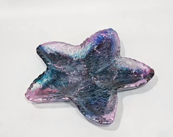 Handmade Resin Starfish Trinket Dish | Coastal Jewelry Holder | Beach-Themed Ring Dish | Unique Ocean-Inspired Home Décor