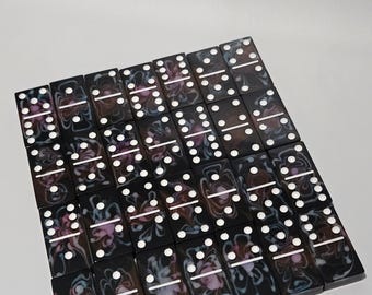 Handcrafted Resin Domino Set – Double Six (28 Tiles)
