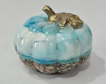 Handmade Resin Pumpkin Jar with Lid | Decorative Fall Container | Autumn Trinket and Jewelry Holder | Unique Seasonal Décor