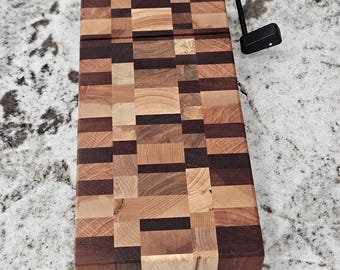 Cortador de queso de madera de veta final hecho a mano: caoba, arce, roble y acebo