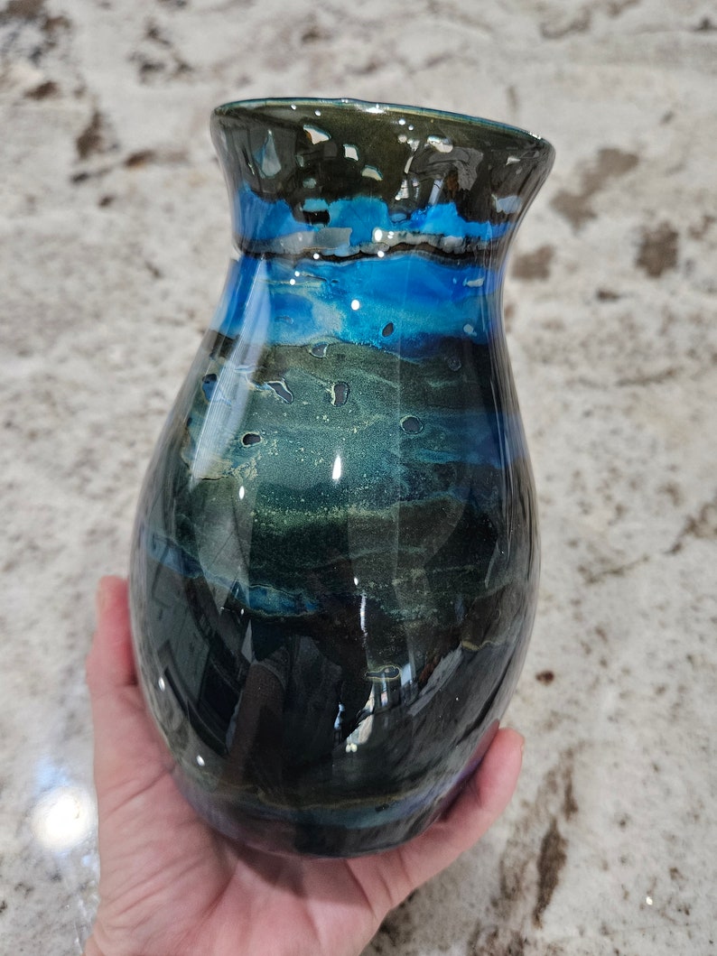 Epoxy Resin Glass Vase With Alcohol Inks Etsy