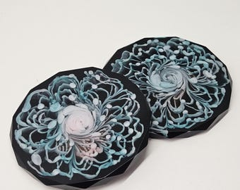 Epoxy resin coasters set of 2