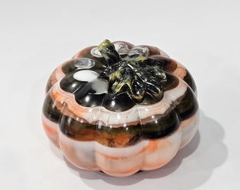 Handmade Resin Pumpkin Jar with Lid | Decorative Fall Container | Autumn Trinket and Jewelry Holder | Unique Seasonal Décor