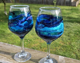 Juego de 2 copas de vino con tallo de resina