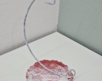 Ornament Stand Resin Pink Beach Scene