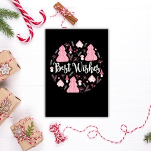 Tarjeta navideña colorida moderna imprimible, tarjeta de mejores deseos, tarjeta de Navidad de colores brillantes, 8,5" x 11", cortada a 7"x 5", descarga digital PDF
