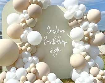 Custom Backdrop Sign, Happy Birthday decal, Sign for Balloon Arch Backdrop panel, Personalized party sign, Baby Shower decal, Bridal Shower