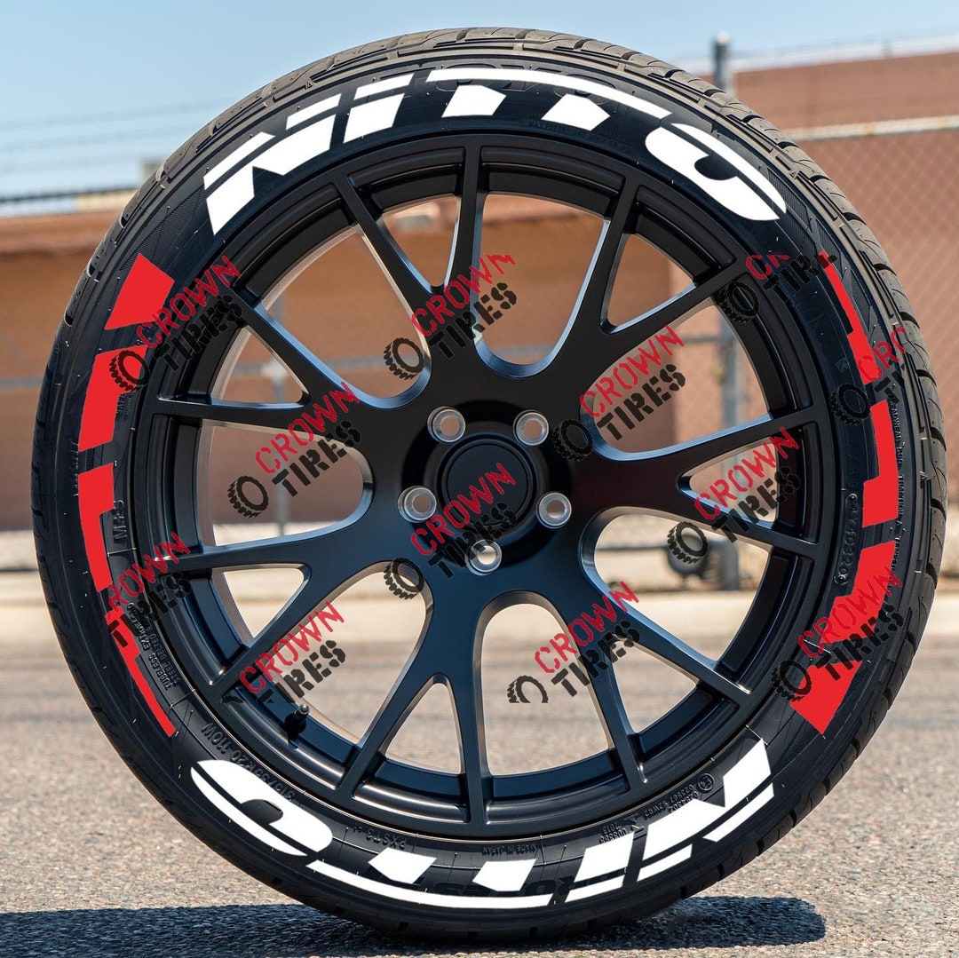 Permanent Nitto Tire Lettering Stickers 1.25 Letter for 14 to 22 16 Pcs