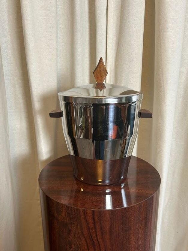 Vintage Mid Century Modern Irvinware Stainless Steel Ice Bucket - Etsy display picture 1