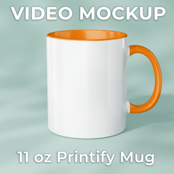 Mug Mockup | PSD Mug Mockup | Cup Mockup | Animated 11oz Mug Mockup | Animated 11oz Cup Mockup | Spinning Mug | Printify Mug Mockup | Loop