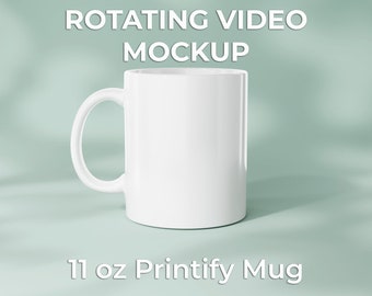 Animated 11oz Mug Mockup | Spinning Cup, PSD Template (Digital Download)