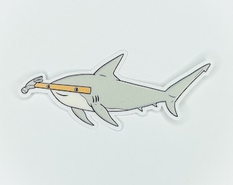 Pegatina de tiburón martillo