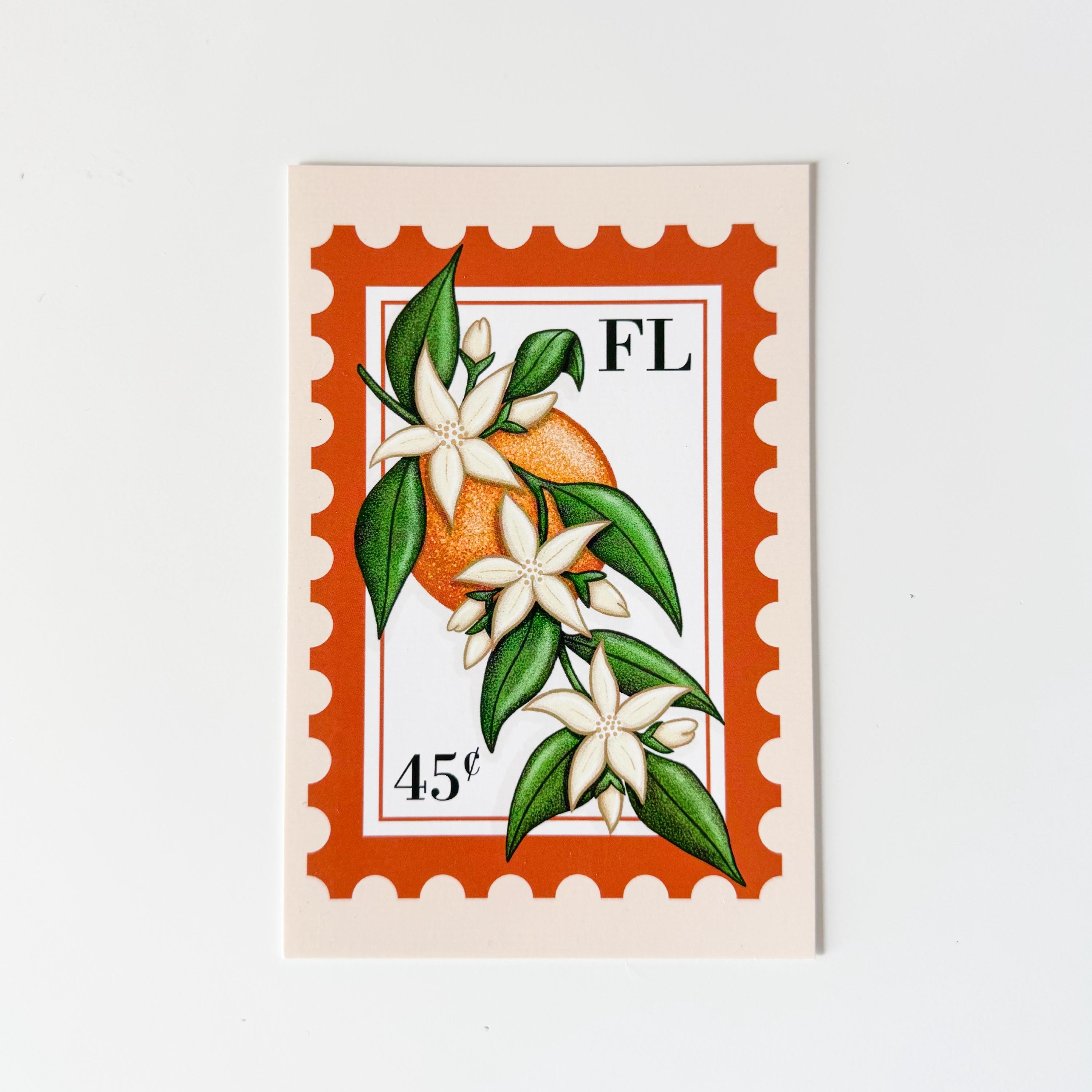 絵画 flk041115 Florida Orange Blossom Stamp Art Print | 4x6 and 5x7 - Etsy