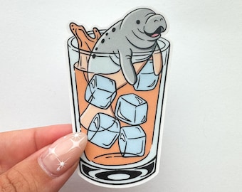 Manatea Aufkleber - Punny Manatee Iced Tea Vinyl Aufkleber