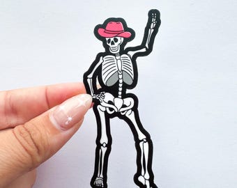 Adesivo de esqueleto de cowboy
