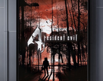 Resident Evil 4 Poster, Survival Horror Game Wall Art, Leon and Ashley Fan Art Print, Gamer Room Decor Gift, Resident Evil Ada Poster