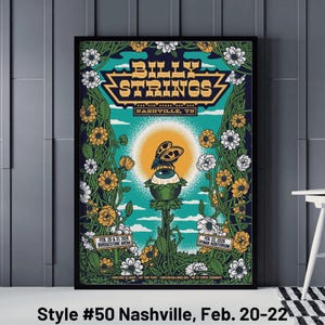 Billy Strings All Gig Posters, Billy Strings Asheville February 10 Poster, Billy Strings MVP Arena Albany November Poster