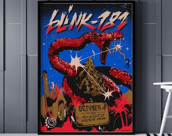 Poster di tutti i concerti dei Blink 182 - Poster del concerto del 4 ottobre dei Blink 182 all'Acrisure Arena di Palm Desert - Poster del tour dei Blink 182 del 2025