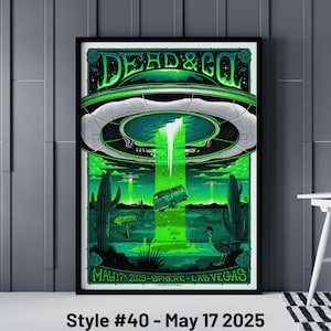 Pósteres de Dead and Company Sphere - Póster de Dead and Company Las Vegas Nevada - Pósteres de la gira Dead Company 2024 - Póster del concierto de Dead & Company