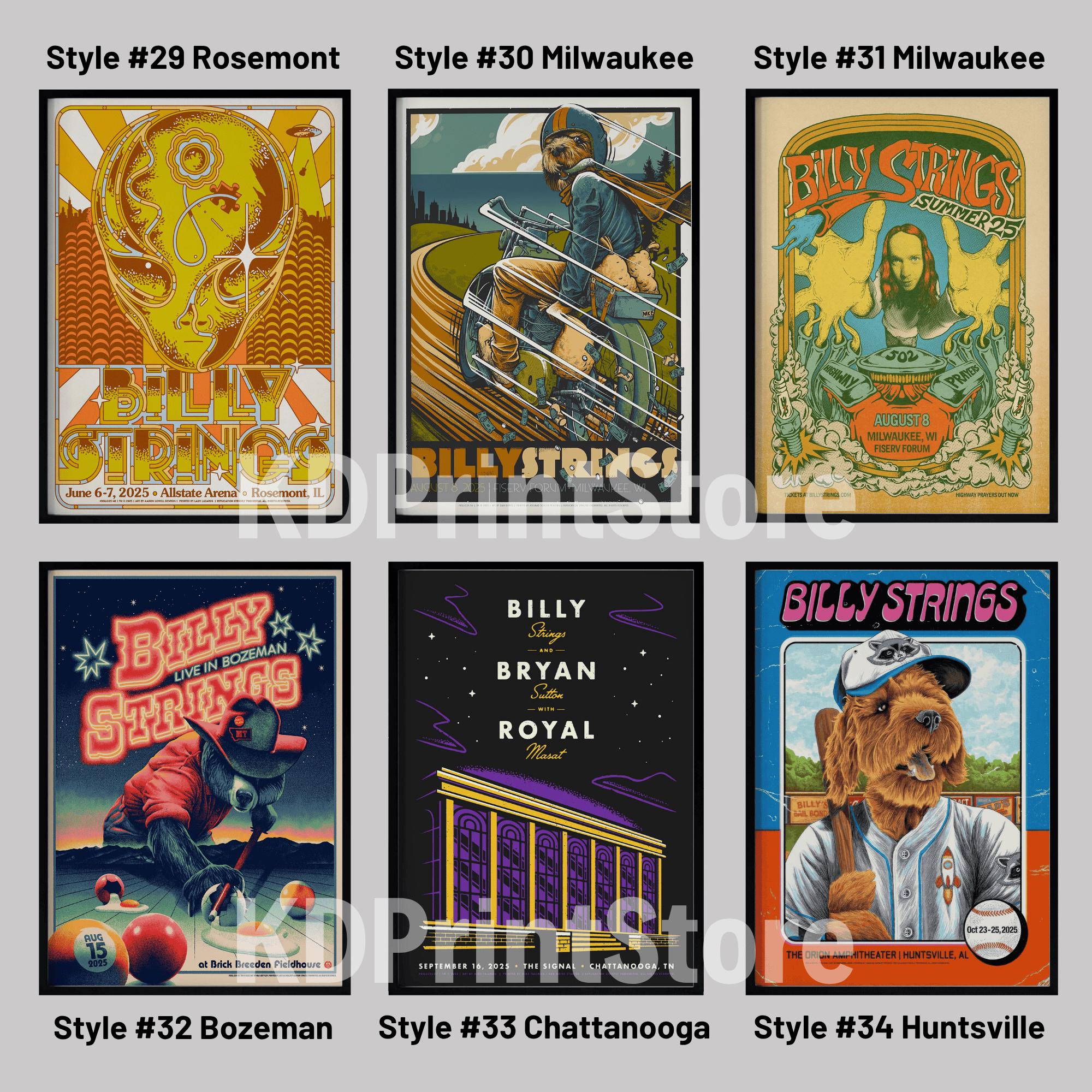 Billy Strings All Gig Posters, Billy Strings Asheville February 10