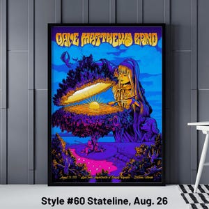 Dave Matthews Band All Gig Posters, DMB Big Sky Events Arena Montana August 1 Poster, Dmb Bank of New Hampshire Pavilion July 22 Poster