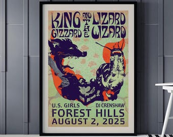 King Gizzard and the Lizard Wizard Posters - King Gizzard TD Pavilion at the Mann Philadelphia July 28 Poster - King Gizzard St Louis Poster